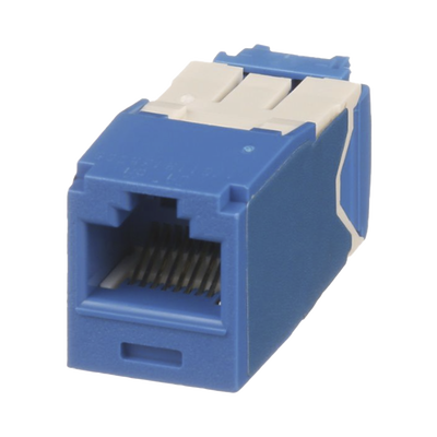 Conector Jack RJ45 Estilo TG, Mini-Com, Categoría 6A, de 8 Posiciones y 8 Cables, Color Azul