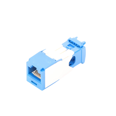 Conector Jack RJ45 Estilo TG, Mini-Com, Categoría 6A, de 8 Posiciones y 8 Cables, Color Azul