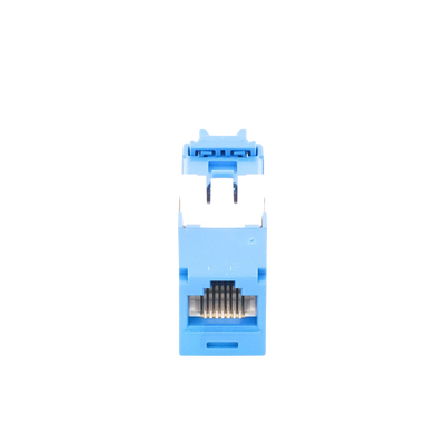 Conector Jack RJ45 Estilo TG, Mini-Com, Categoría 6A, de 8 Posiciones y 8 Cables, Color Azul