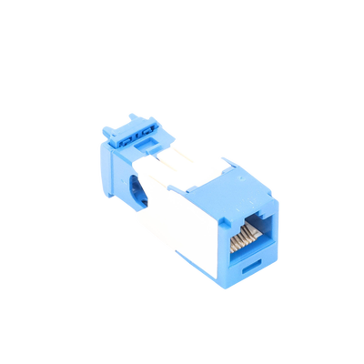 Conector Jack RJ45 Estilo TG, Mini-Com, Categoría 6A, de 8 Posiciones y 8 Cables, Color Azul
