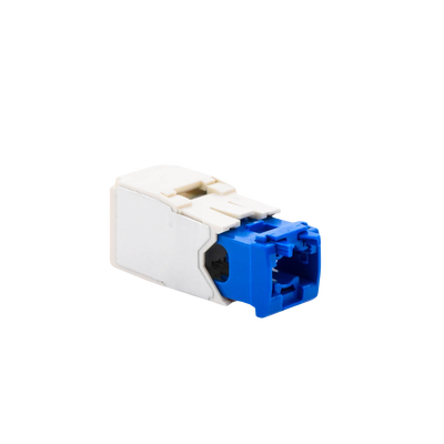 Conector Jack RJ45 Estilo TG, Mini-Com, Categoría 6A, de 8 Posiciones y 8 Cables, Color Blanco Mate