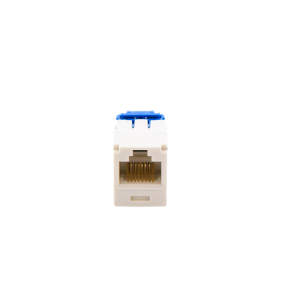 Conector Jack RJ45 Estilo TG, Mini-Com, Categoría 6A, de 8 Posiciones y 8 Cables, Color Blanco Mate