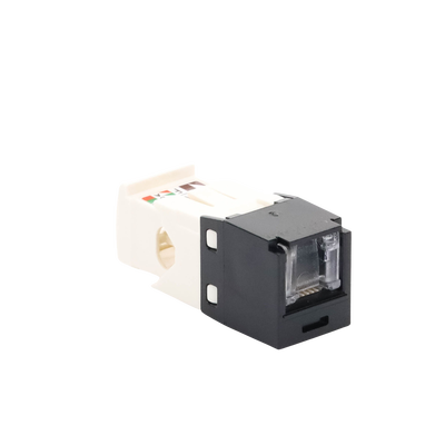 Conector Jack RJ45 Estilo TG con Ventana, Mini-Com, Categoría 6, de 8 Posiciones y 8 Cables, Color Negro
