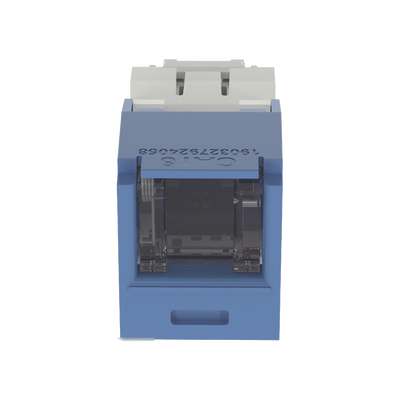 Conector Jack RJ45 Estilo TG con Ventana, Mini-Com, Categoría 6, de 8 Posiciones y 8 Cables, Color Azul