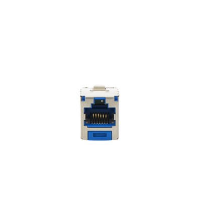 Conector Jack RJ45 Blindado, Estilo TG, Mini-Com, Categoría 6A, de 8 Posiciones y 8 Cables, Color Azul