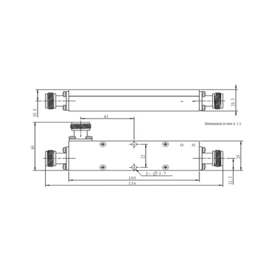 Acoplador  direccional 13dB 694-2700 50W tipo N
