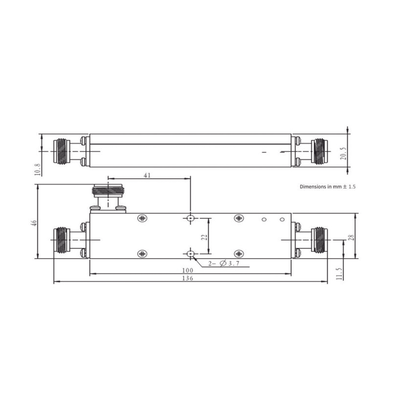 Acoplador  direccional 15dB 694-2700 50W tipo N
