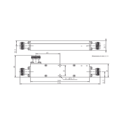 Acoplador  direccional 6dB 694-2700 50W tipo N
