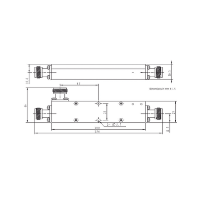 Acoplador  direccional 10dB 694-2700 50W tipo N