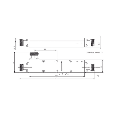 Acoplador  direccional 20dB 694-2700 50W tipo N