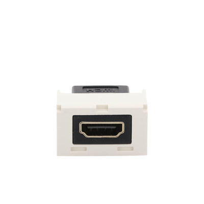Módulo Acoplador HDMI 2.0, Hembra a Hembra Tipo-A, Categoría 2, Uso en 2 Puertos Mini-Com, Color Blanco Mate
