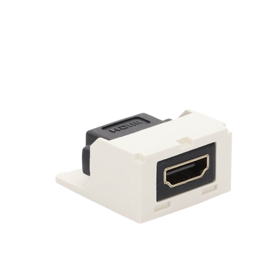 Módulo Acoplador HDMI 2.0, Hembra a Hembra Tipo-A, Categoría 2, Uso en 2 Puertos Mini-Com, Color Blanco Mate