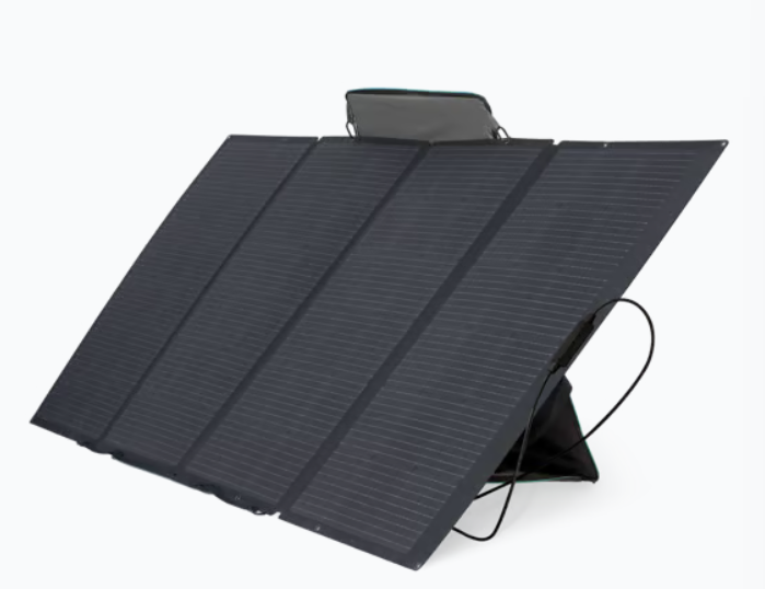 Módulo Solar Portátil y Flexible de 400W Recomendado para Estaciones Portátiles EcoFlow / Ajuste de Ángulo / Carga Eficiente / Incluye Cable XT60 a MC4