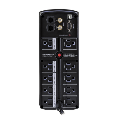 UPS de 1350 VA/815 W, Topología Línea Interactiva, Entrada 120 Vca NEMA 5-15P, Tipo Mini Torre, Con 10 Tomas NEMA 5-15R