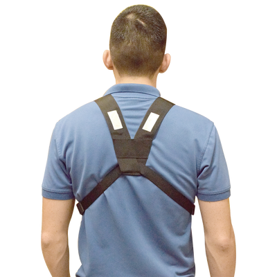 Pechera Universal con soporte para radio, sostén de bolígrafo y seguridad para la bolsa con cinta adherente. Logo TX-PRO.