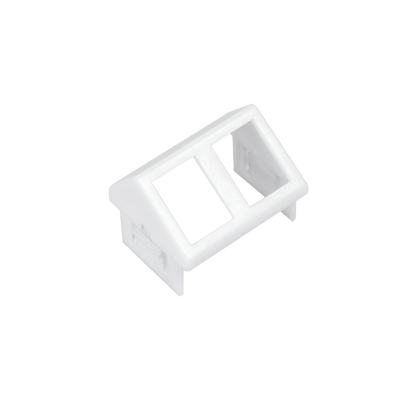 Adaptador para Placa de Pared CT, de Dos Salidas, Angulado, Color Blanco