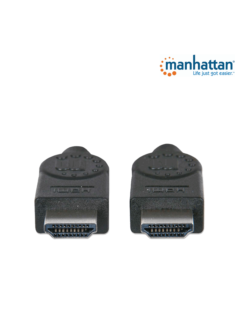 MANHATTAN 323246 - Cable HDMI de Alta Velocidad de 10 Metros/ Resolución 4k@30Hz/ Soporta 3D y Canal de Ethernet de 100 Mbps/ HDMI Macho a Macho/ Soporta Canal de Retorno de Audio (ARC)/ Blindado para Reducir Interferencia/