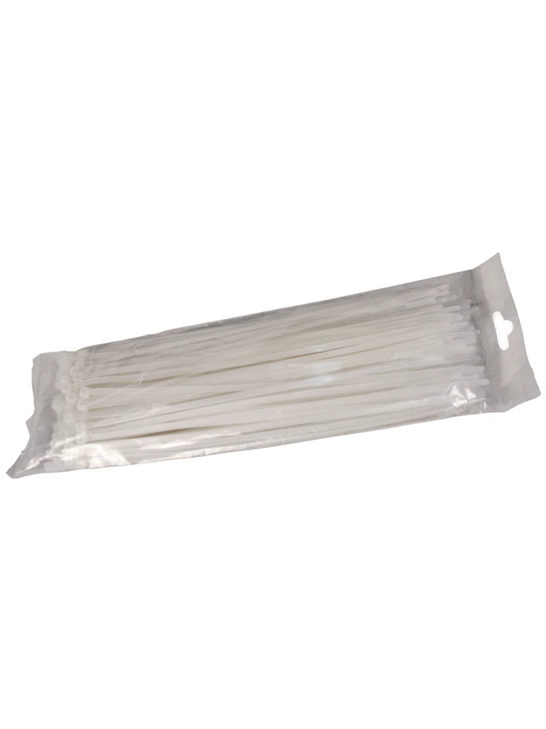 SBE TECH CN48X450 - Cincho sujetacable 4.8x450 mm color blanco, bolsa con 100 piezas, nylon.