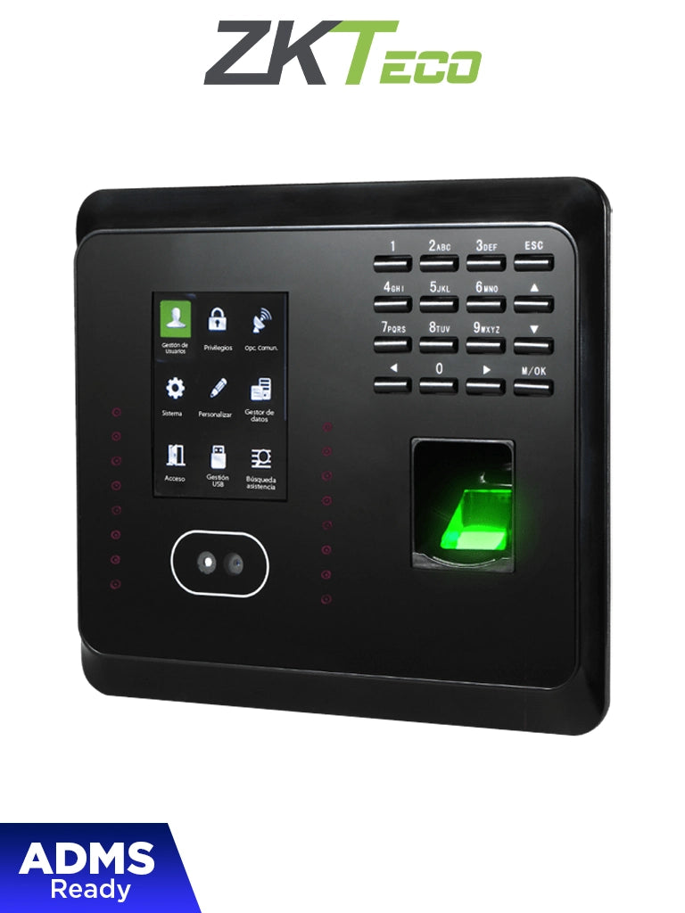 ZKTECO MB360ID - Control de Asistencia y Acceso Básico con Autenticación Facial (1500 Rostros), Huella Digital BioID (2000), Tarjeta ID 125 kHz (2000), Registro de 100,000 Eventos y Conectividad TCP/IP