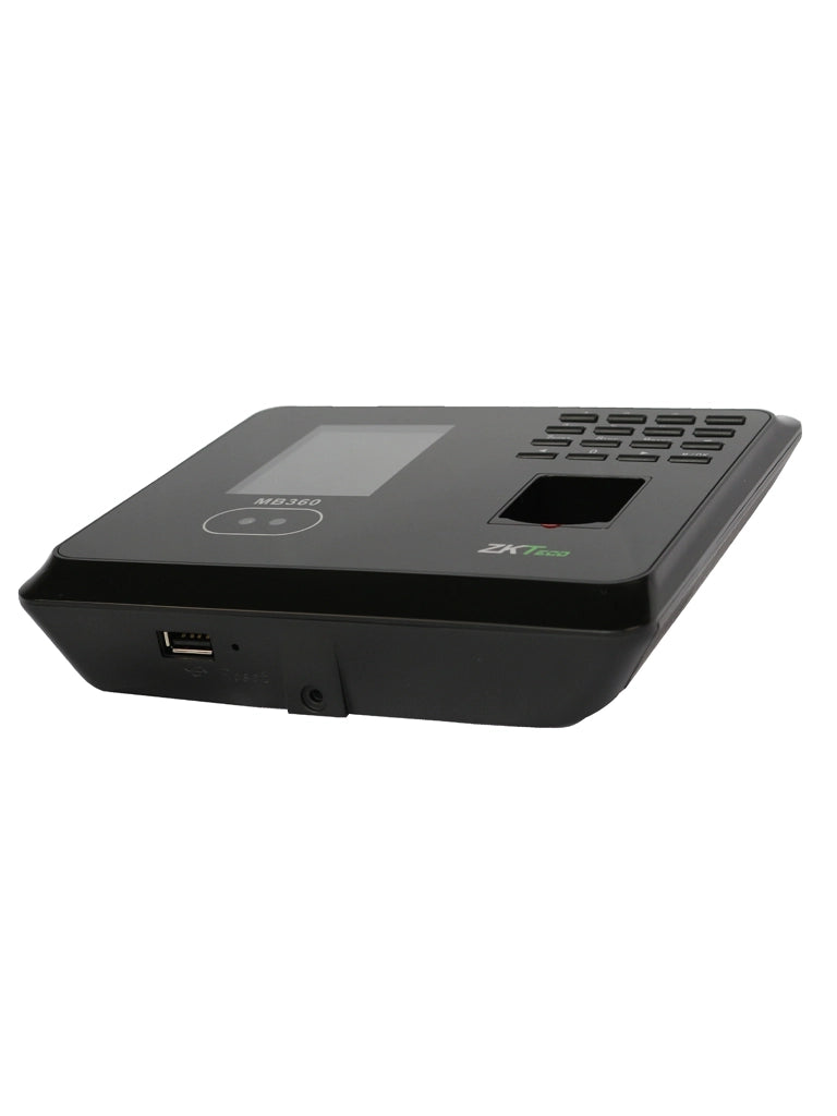 ZKTECO MB360ID - Control de Asistencia y Acceso Básico con Autenticación Facial (1500 Rostros), Huella Digital BioID (2000), Tarjeta ID 125 kHz (2000), Registro de 100,000 Eventos y Conectividad TCP/IP