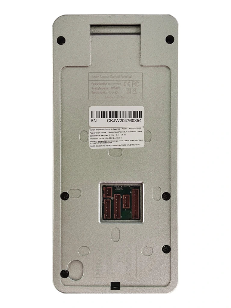 ZKTECO SpeedFaceV5LP - Control de Acceso y Asistencia Visible Light con Autenticación Facial (6000 Rostros), Huella Digital BioID+ (6000), Tarjeta ID 125 KHz (10000), Verificación por Palma (3000), Registro de 200,000 Eventos y Conectividad TCP/IP