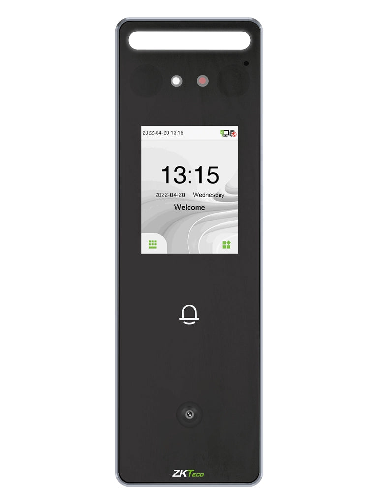 ZKTECO SpeedFaceV3LQR - Control de Acceso y Asistencia Visible Light con Autenticación Facial (500 Rostros), Lectura de QR (3000 Códigos), Registro de 200,000 Eventos, IP65 y Conectividad TCP/IP