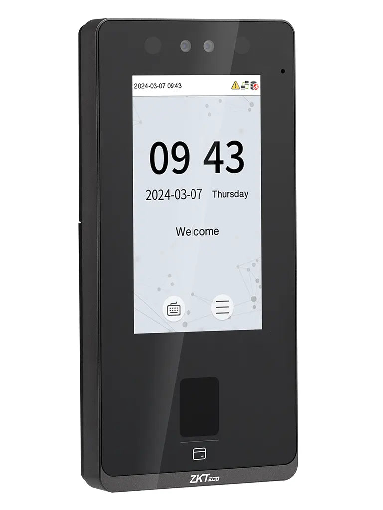 ZKTECO SenseFace 4A - Control de acceso y asistencia para 6,000 rostros / 8,000 huellas / 8,000 tarjetas ID 125kHz / TCP/IP / IP65 / 1 Relevador / Compatible con Software Gratuito ZKBio Zlink