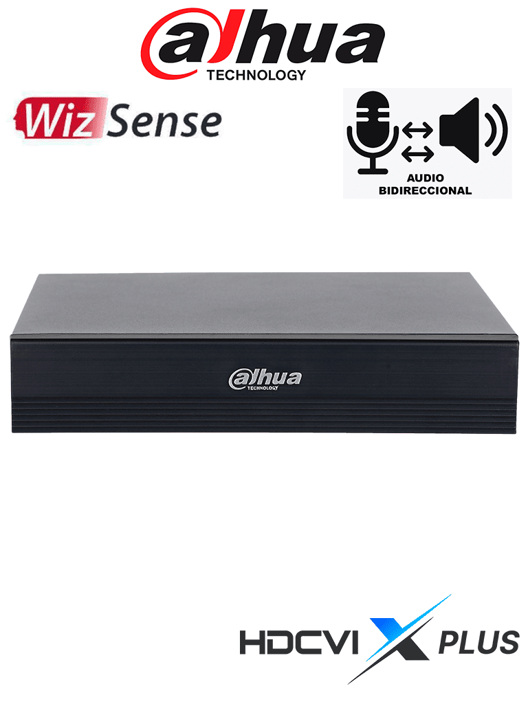 DAHUA DH-XVR1B04H-I/T - DVR de 4 canales 5MP Lite WizSense y H.265+/ HDCVI X PLUS/ Soporta 4 Canales+2 IP o Hasta 6 Canales IP/Audio Bidireccional en los 4 Canales/ SMD Plus y Búsqueda Inteligente de Humanos y Vehículos/ Compatible con Dolink Care