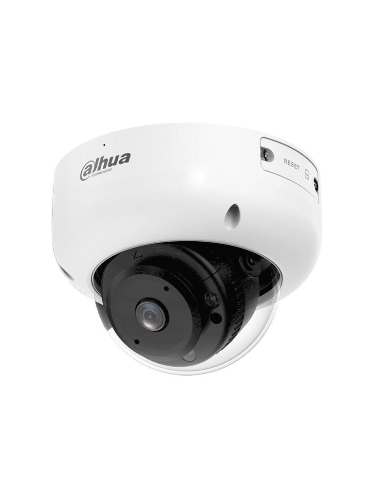 DAHUA IPC-HDBW3441R-AS-P Cámara IP domo antivandálica de 4 MP con lente de 2.1 mm, visión nocturna de 15 m, IA WizSense, y protección perimetral. , WDR, H.265+, IP67, IK10, PoE, micrófono y entradas/salidas de alarma.