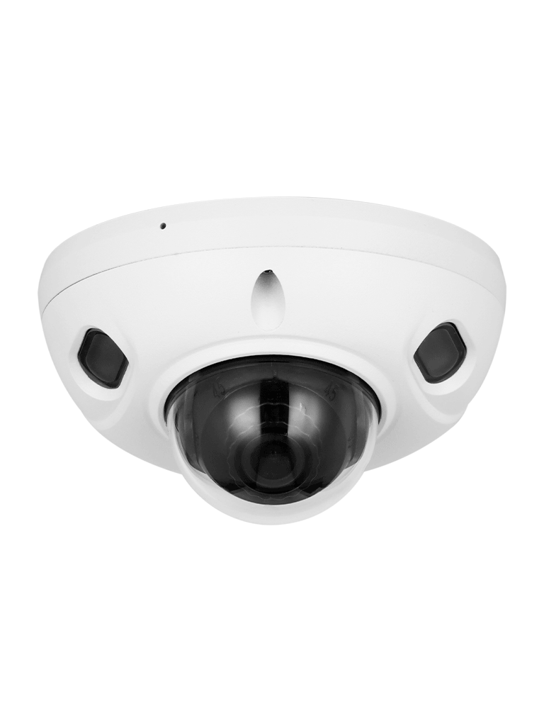 DAHUA IPC-HDBW3241F-AS-S2 - Cámara IP Domo Antivandálica de 2MP con lente de 2.8mm y 107° de apertura. Cuenta con WizSense, visión nocturna de 30m, micrófono integrado, SMD 4.0, AI SSA, IP67, PoE, IK10, WDR real, y E/S de alarmas y audio.