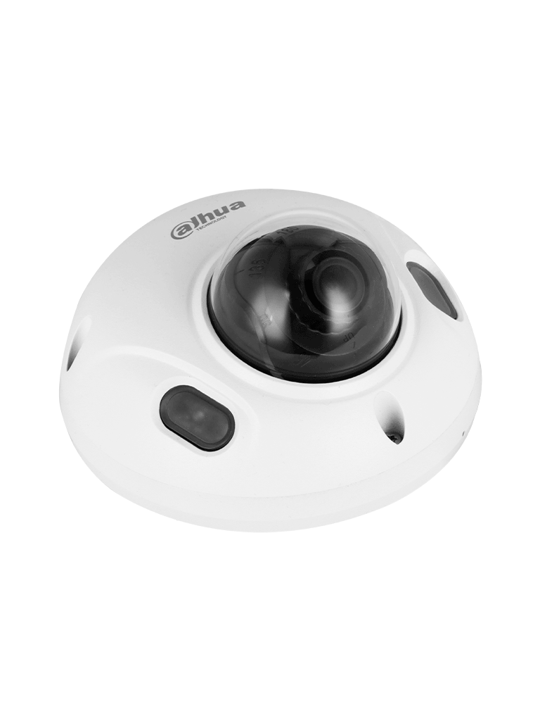 DAHUA IPC-HDBW3241F-AS-S2 - Cámara IP Domo Antivandálica de 2MP con lente de 2.8mm y 107° de apertura. Cuenta con WizSense, visión nocturna de 30m, micrófono integrado, SMD 4.0, AI SSA, IP67, PoE, IK10, WDR real, y E/S de alarmas y audio.