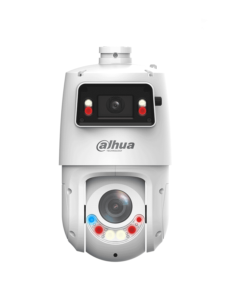 DAHUA SDT4E425-4F-GB-A-PV1 - Cámara IP PTZ TiOC Multivisión de 4 Megapixeles/ 2 Lentes de 4MP/ WizSense/ 25X Zoom/ IR de 100 mts/ Autotracking 3.0/  Iluminación Dual/ PoE+/ Disuasión activa/ SMD 4.0/ Quick Pick/ IP66/ E&S de Alarma y Audio/