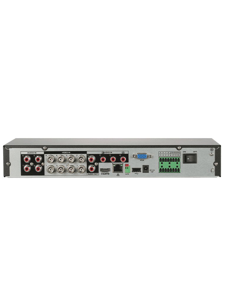 DAHUA XVR5108HE-I3 - DVR de 8 Canales 5 Megapixeles Lite/ WizSense/ H.265+/ 8 Canales +4 IP/ Hasta 12 Ch IP/ 1 Canal de Reconocimiento Facial/ SMD Plus/ Protección Perimetral/ 1 Puerto SATA/ 8&3 E&S de Alarmas/ 8 Entradas de Audio/ IoT&POS/