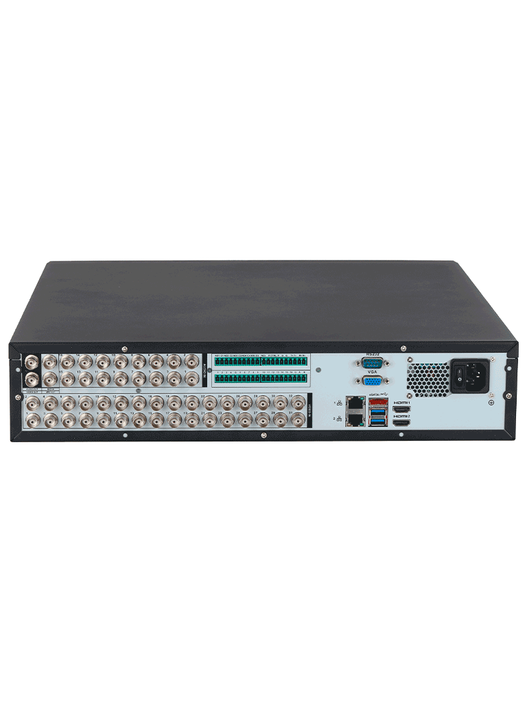 DAHUA DH-XVR5832S-I3 - DVR 32 canales de 5MP y 1080p con WizSense, H.265+, codificación IA. Incluye 2 canales de reconocimiento facial y soporte para hasta 32 canales IP (32 totales). SMD Plus y protección perimetral.