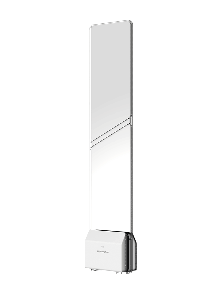 DAHUA DHI-ISC-EAA8-C118-P Antena AM Principal (Maestra) 58 kHz ofrece detección de etiquetas de hasta 2 metros, diseño en acrílico transparente con luz de fondo LED ajustable en 5 colores, y alarma regulable.  Compatible con Antena DHI-ISC-EAA8-C101-R
