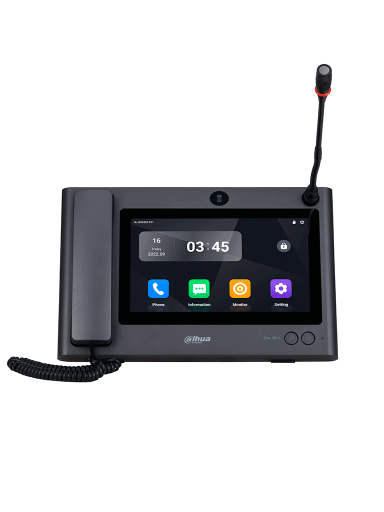 Dahua VTS8A40B-CG Estación Maestra/Pantalla 10"/ Llamadas Bidireccionales a monitores y estaciones maestras/ Salida HDMI 1024x600/ Desbloque de puerta/ 4 Canales IPC/ Slot Para Tarjeta SD