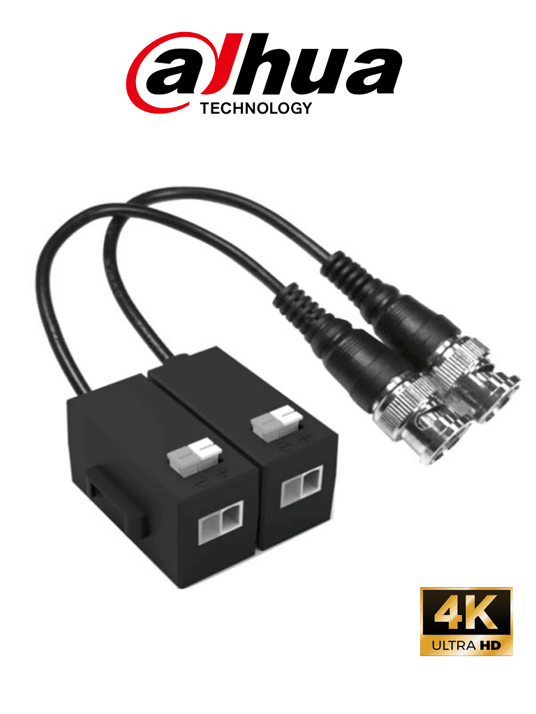 DAHUA DH-PFM800-N - Par de transceptores pasivos HDCVI 4K / 1 canal de transmisión de video / 720P hasta 400m (1312.34ft) 1080Phasta 250m(820.21ft) /  UTP CAT 5E & CAT6 / Anti intertferencia hasta 60db / Compatible con formatos HDCVI, AHD, TVI y CVBS