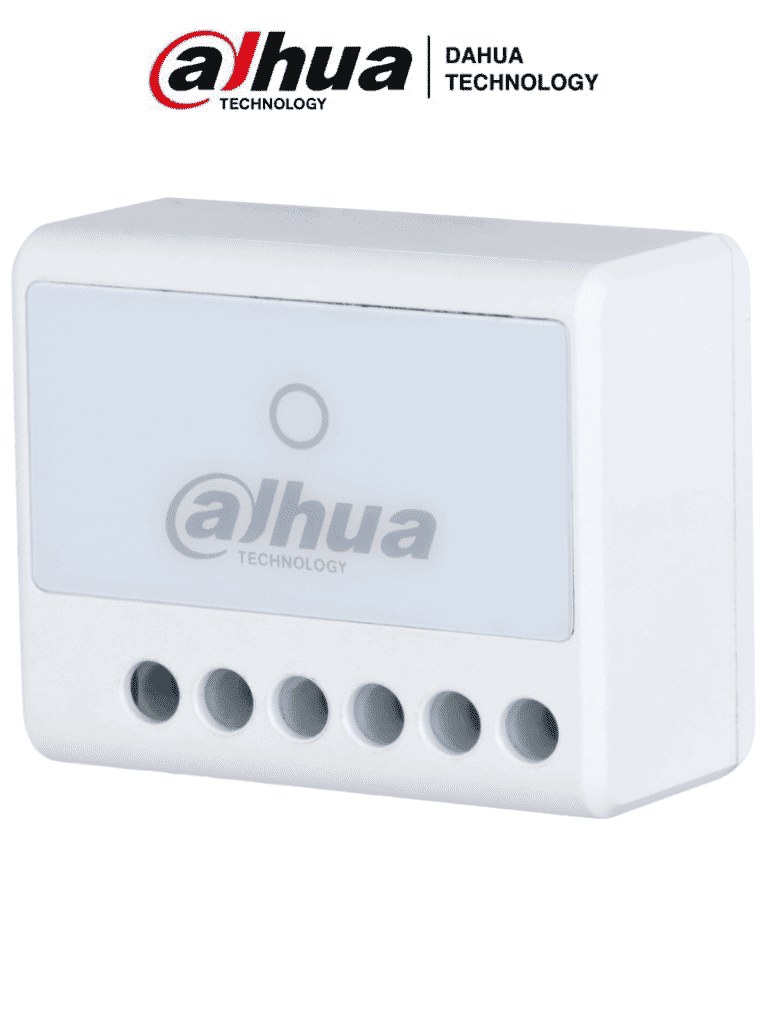 DAHUA DHI-ARM7011-W2 - Relevador inalámbrico, Una salida de relevador NO/NC, Pulso seco, Entrada de 0-36 V CD, Una entrada adicional de tamper, App DMSS, Frecuencia 433 MHz, Tecnología: AirShield, Compatible con HUB 1.0 y HUB 2.0