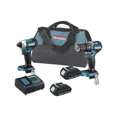 Kit de Rotomartillo Atornillador DHP487Z + Atornillador de Impacto DTD157Z, incluye 2 Baterías BL1815N, 1 Cargador DC18SD y Maleta de lona.