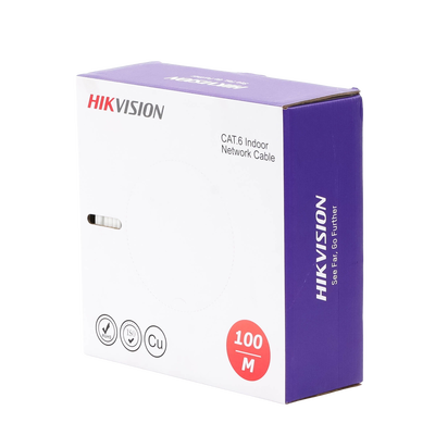 Bobina de Cable UTP 100 Mts / Cat 6 (23 AWG) / Color Blanco / PVC (CM) / Uso en Interior / 100% Cobre / Aplicaciones de CCTV y Redes de Datos