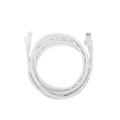 Cable de Parcheo (Patch Cord) / UTP / Cat. 6 (24 AWG) / 2 Metros (6.56 Pies) / Color Blanco/ Ideal para PoE+ / Interior