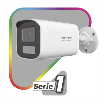[Dual Light + ColorVu] Bala IP 6 Megapixel / Lente 4 mm / 50 mts IR + 50 mts Luz Blanca / Micrófono Integrado / ACUSENSE Lite / Exterior IP67 / WDR 120 dB / PoE / Micro SD