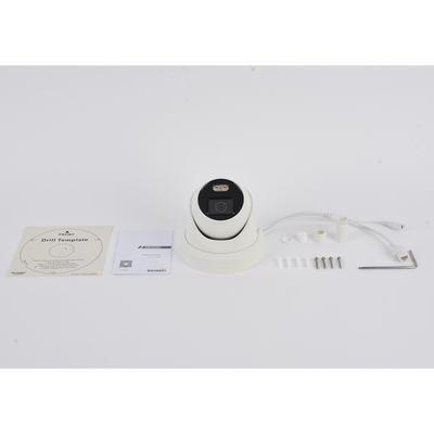 Turret IP 4 Megapixel / Imagen a Color 24/7 / Lente 4 mm / Luz Blanca 30 mts / WDR 130 dB / Exterior IP67 / Micrófono Integrado / Captura Facial / Videoanaliticos (Filtro de Falsas Alarmas) / Metal / MicroSD