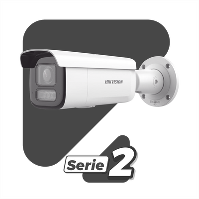 [Dual Light + 2 Micrófonos Integrados] Bala IP 2 Megapixel / Lente Mot. 2.8 a 12 mm / 60 mts Luz Blanca + 60 mts IR / ACUSENSE / Exterior IP67 / IK10 / WDR 120 dB / PoE+  / Alarmas I/O / Micro SD / Metal / IK10 / ACUSEARCH