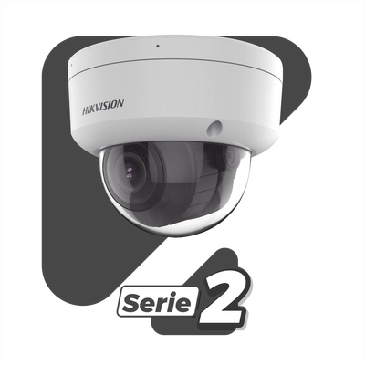 [Dual Light + 2 Micrófonos Integrados] Domo IP 8 MP (3840×2160) / Lente Mot. 2.8-12 mm / Smart IR + Blanco (40 m) / ACUSENSE / Exterior IP67 / IK10 / WDR 120 dB / PoE 802.3af / ONVIF / Alarmas I/O / Micro SD / Metal / ACUSEARCH