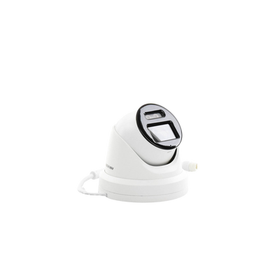 Turret IP 8 Megapixel / Imagen a color 24/7 / Lente 2.8 mm / Micrófono Integrado /Luz Blanca 40 mts / Exterior IP67 / Micrófono Integrado / WDR 130 dB / Entrada y salida de Audio y Alarma / Onvif / MicroSD