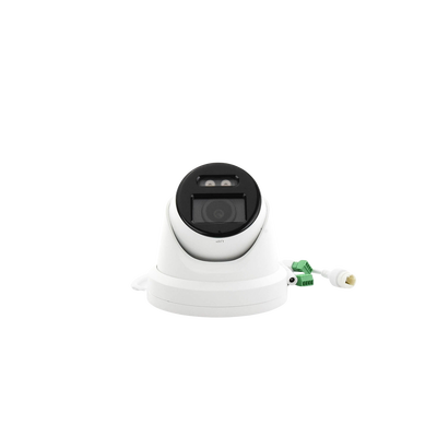 Turret IP 8 Megapixel / Imagen a color 24/7 / Lente 2.8 mm / Micrófono Integrado /Luz Blanca 40 mts / Exterior IP67 / Micrófono Integrado / WDR 130 dB / Entrada y salida de Audio y Alarma / Onvif / MicroSD