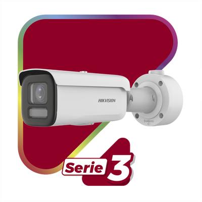 Bala IP 4 Megapixel / Imagen a Color 24/7 / Lente 2.8 - 12 mm / Luz Blanca 60m / WDR 130dB / Exterior IP67 / IK10 / Captura Facial / Videoanaliticos / AcuSense
