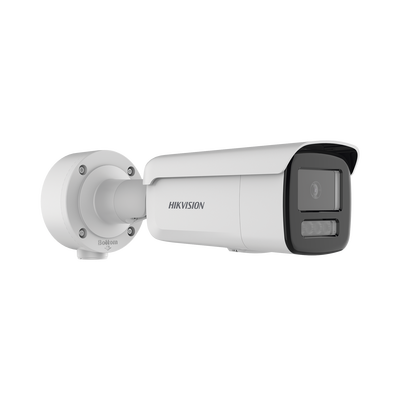 [ PROTECCIÓN ACTIVA ] Bala IP 4 Megapixel / Lente 4 mm / 60 mts IR / Exterior IP67 / Micrófono y Bocina Integrado (Audio de Dos Vías) / DARKFIGHTER / PoE+ / Luz Estroboscopica / ONVIF / Micro SD / 4 Analíticos
