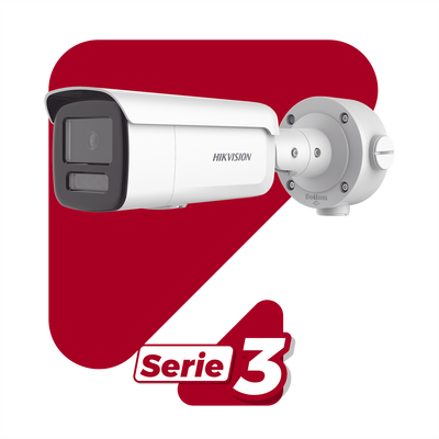 [ PROTECCIÓN ACTIVA ] Bala IP 4 Megapixel / Lente 4 mm / 60 mts IR / Exterior IP67 / Micrófono y Bocina Integrado (Audio de Dos Vías) / DARKFIGHTER / PoE+ / Luz Estroboscopica / ONVIF / Micro SD / 4 Analíticos